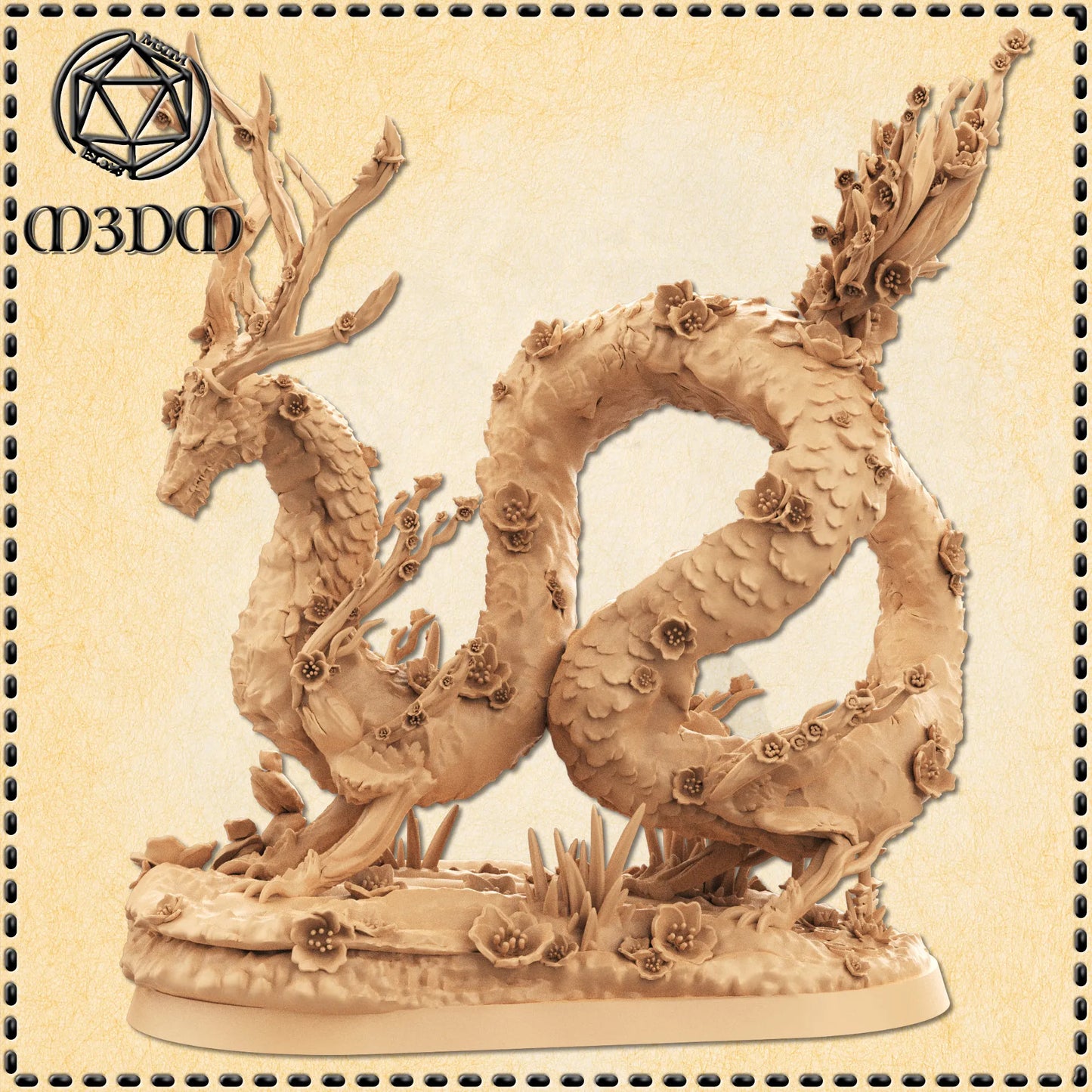 Cherry Blossom Dragon Miniature by M3DM