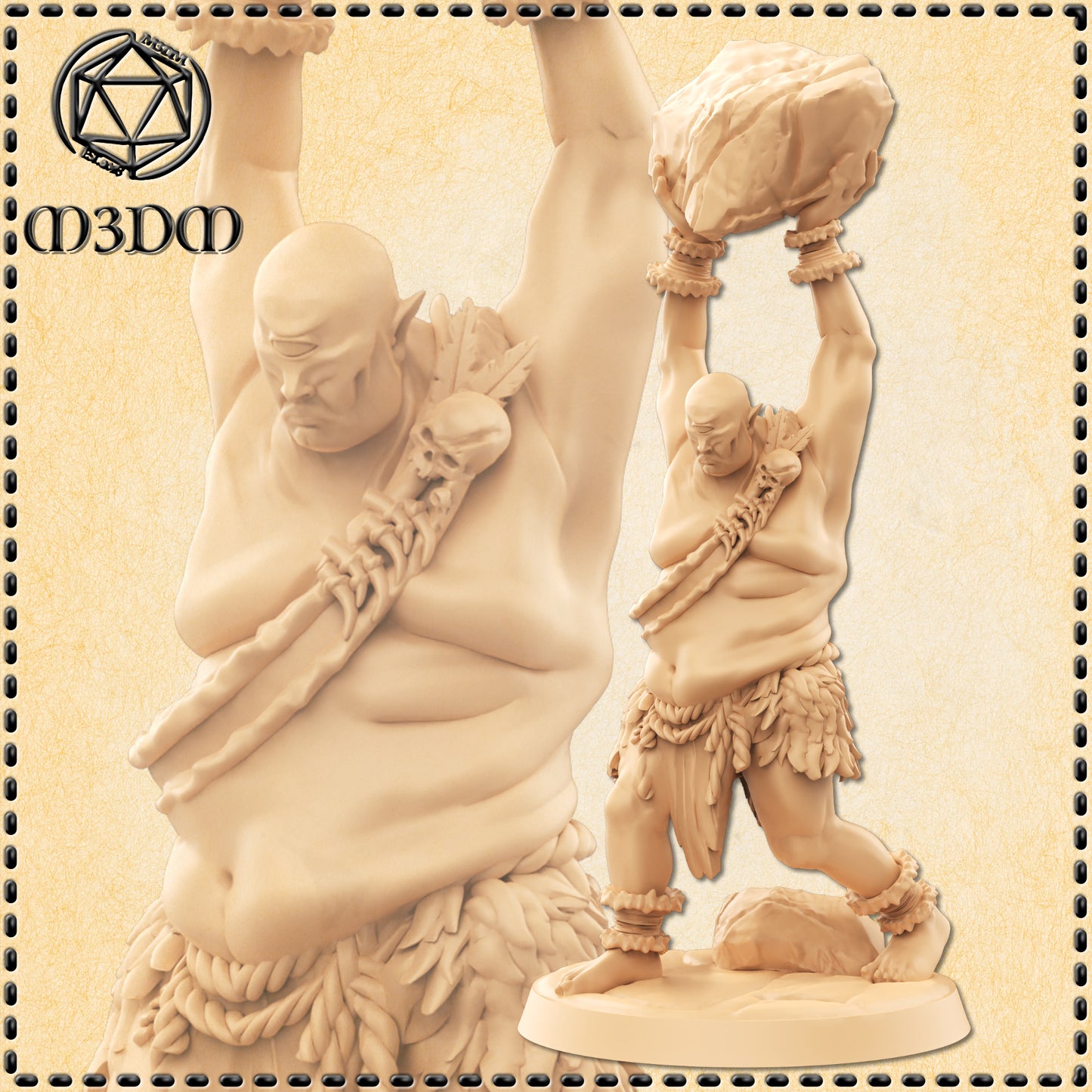 Cyclops Throwing Boulder Miniature by M3DM