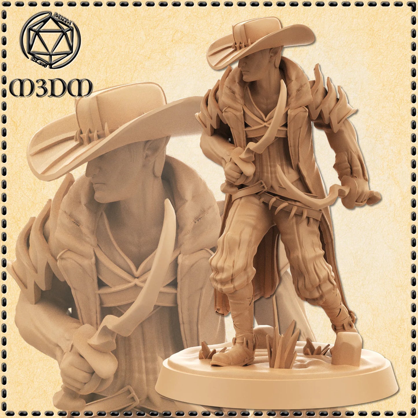 Dark Elf Hunter Miniature by M3DM