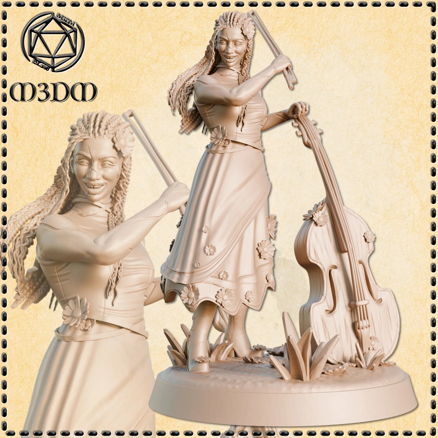 Earthborn Bard Miniature by M3DM