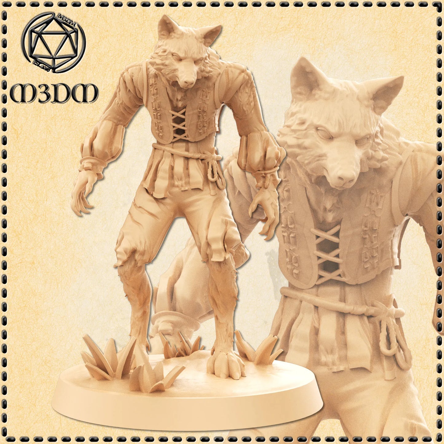 Farmer Werewolf Miniature by M3DM