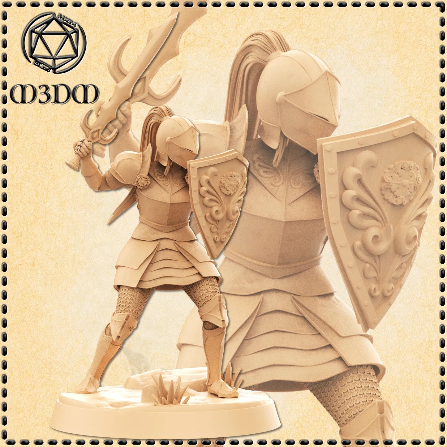 Female Knight Miniature by M3DM