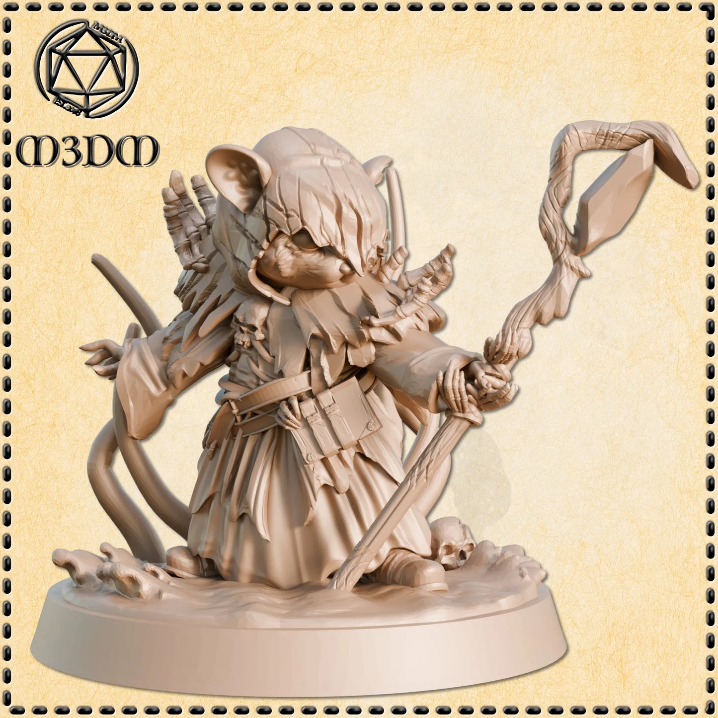 Necromancer Hamster Miniature by M3DM