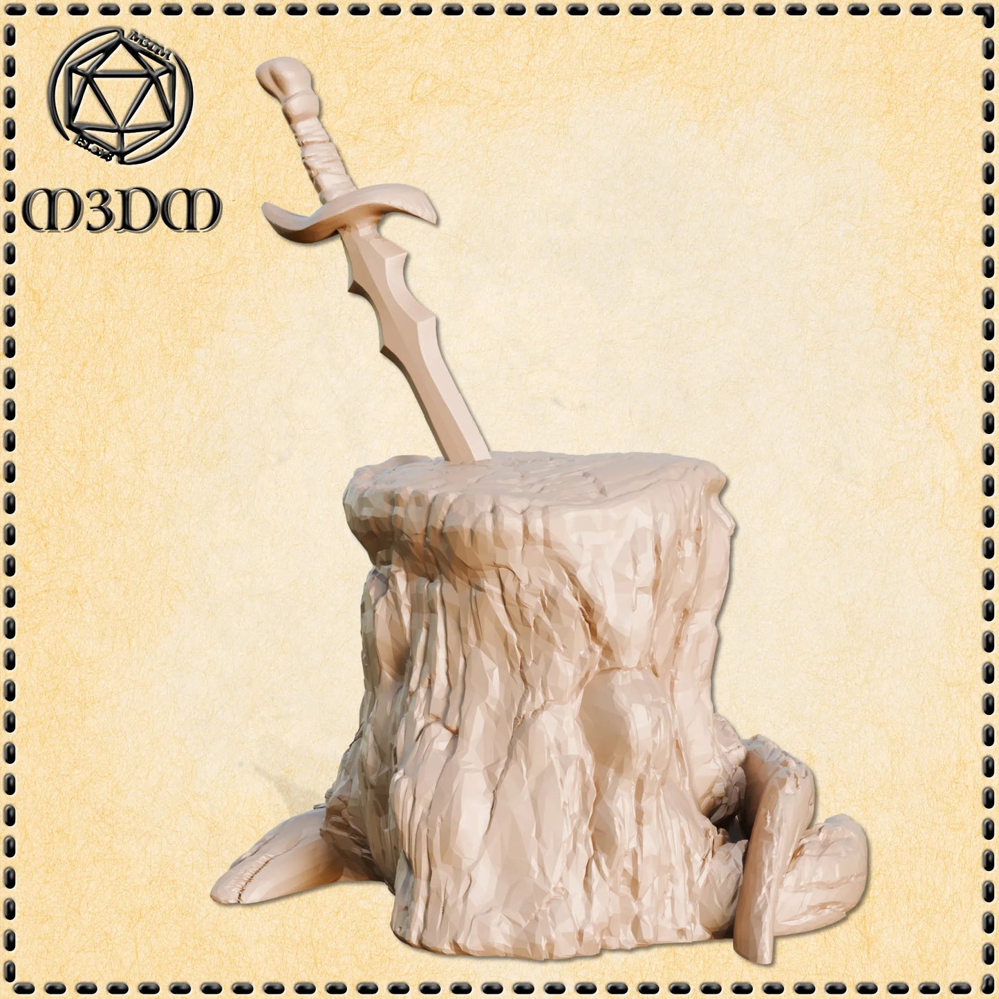 Tree Stump with Sword Miniature by M3DM