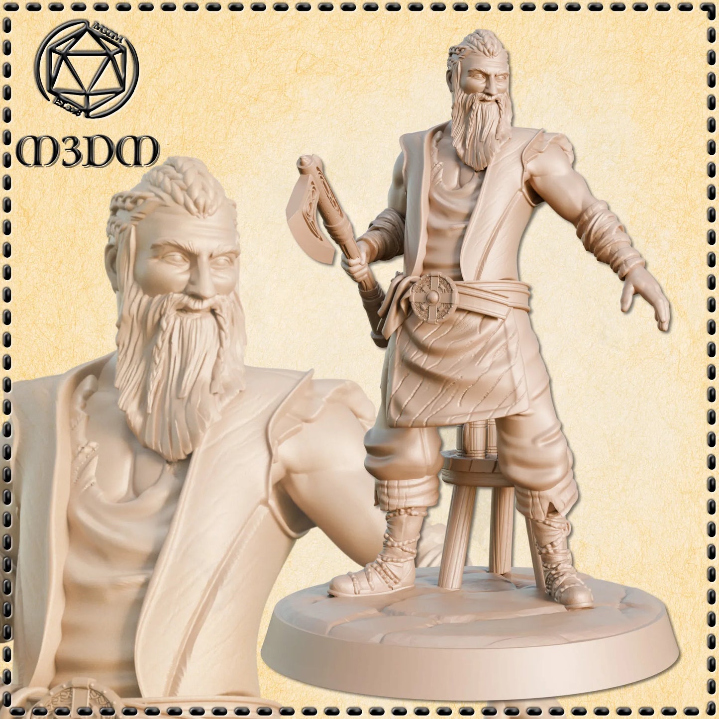 Viking Barkeep Miniature by M3DM