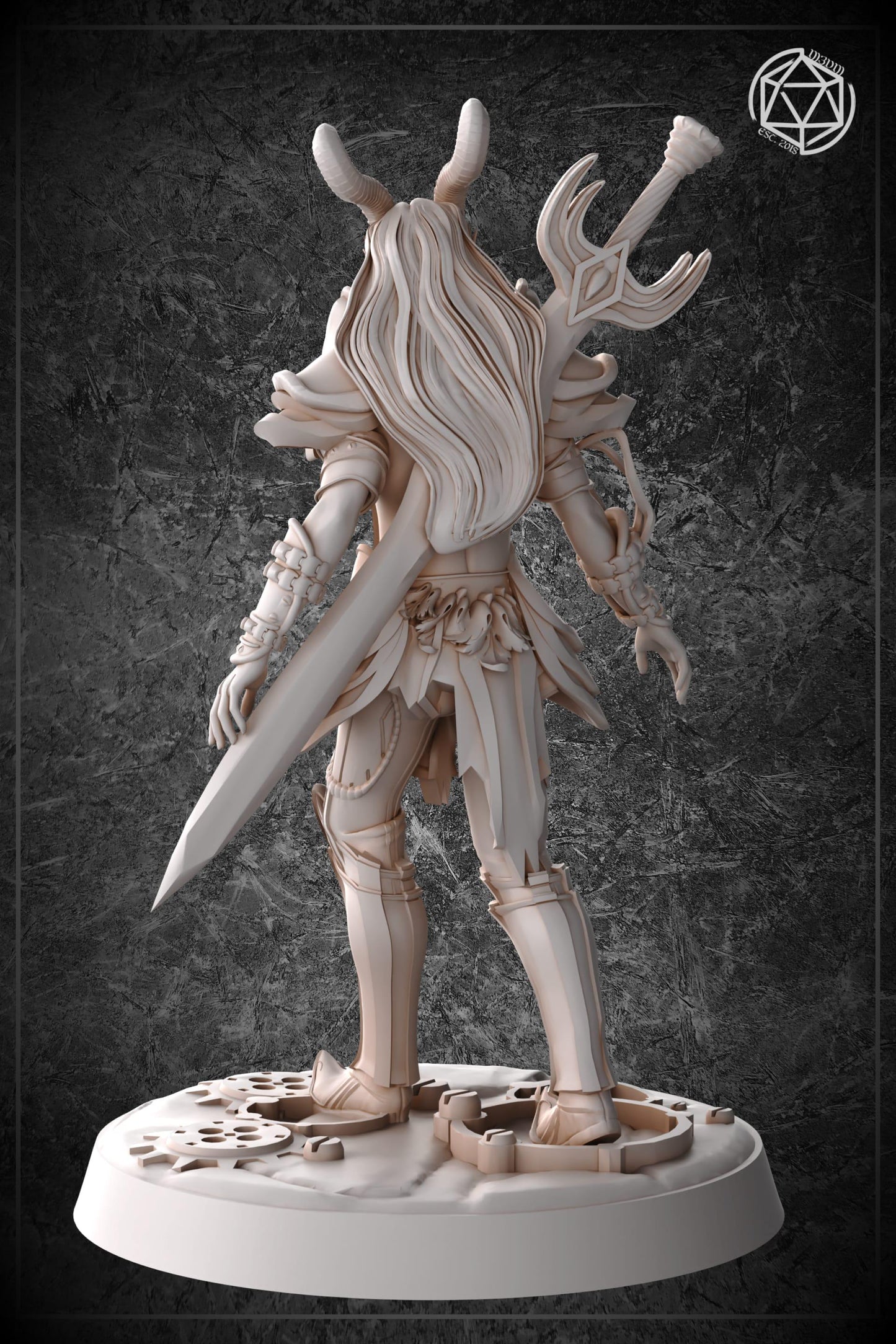 Automaton Demonic Female Paladin miniature by M3DM