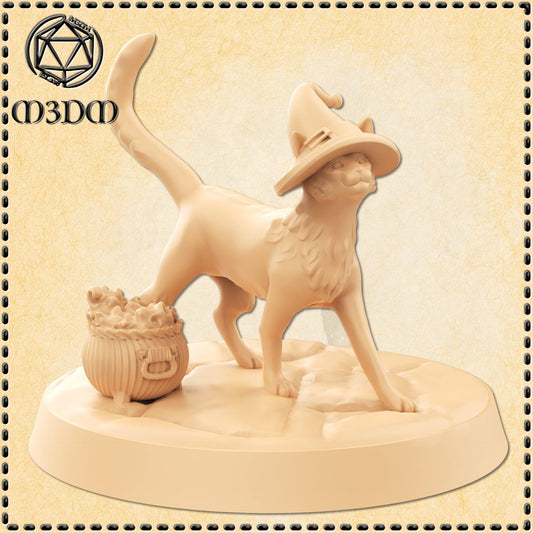 Witch Cat miniature by M3DM