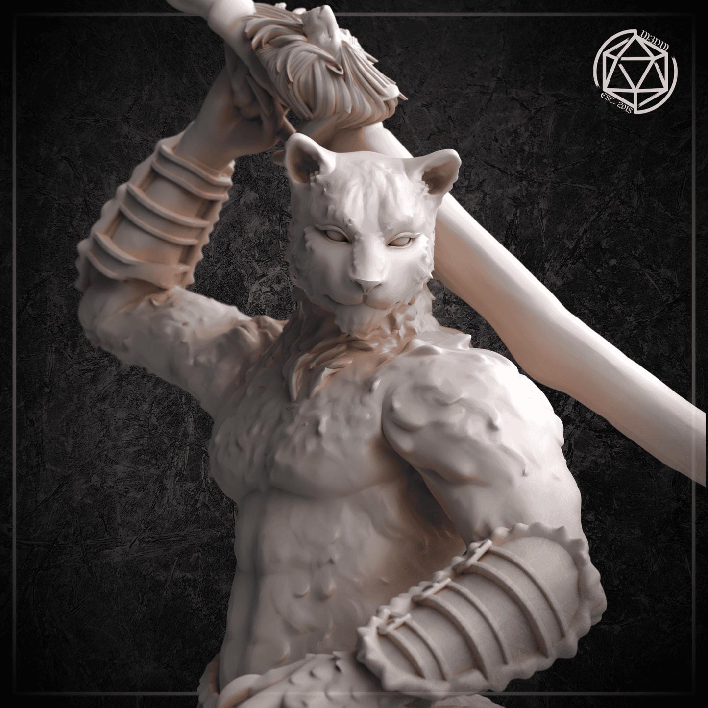 Catfolk Swordsman miniature by MZ4250