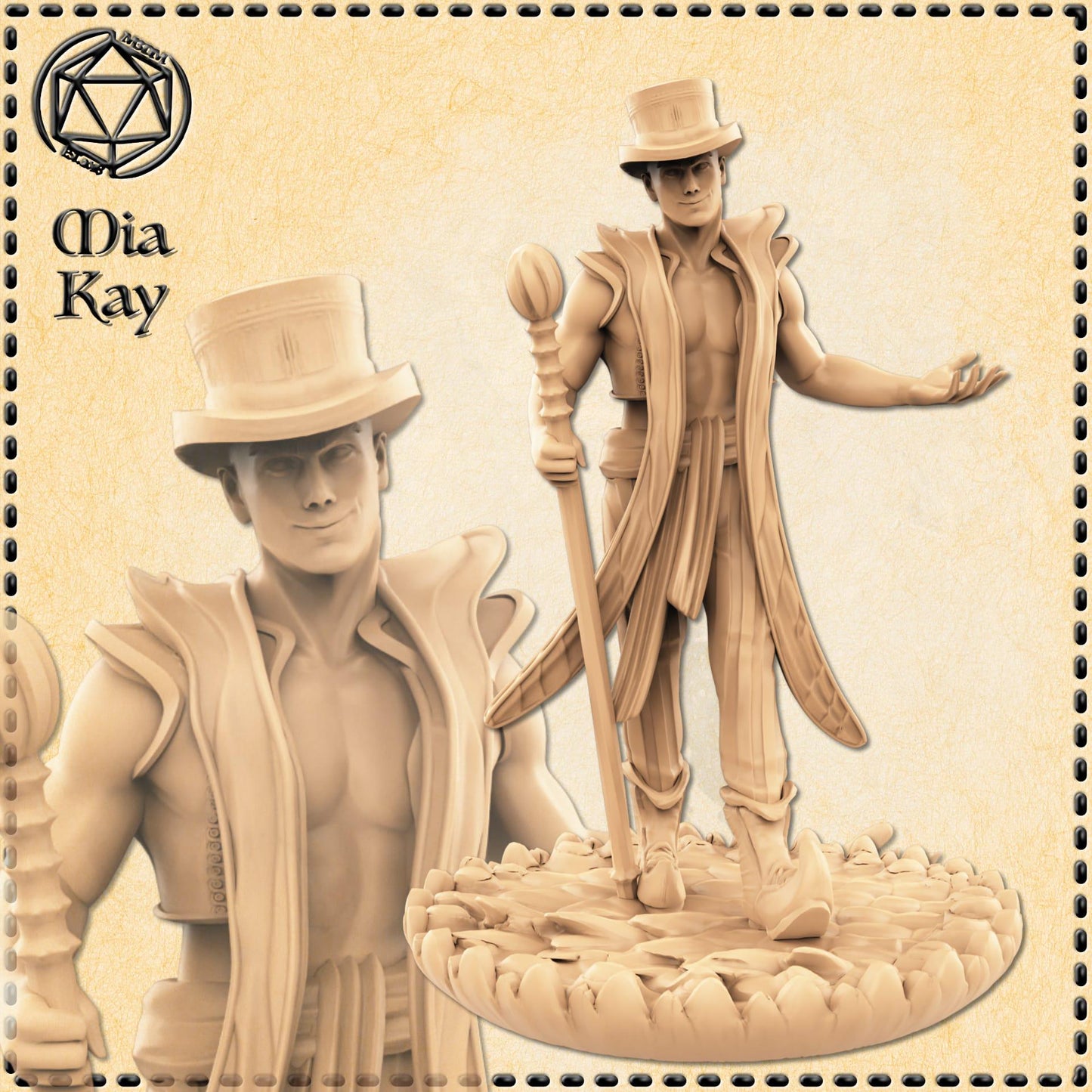 Circus Ringmaster Human and Mutant miniature by M3DM