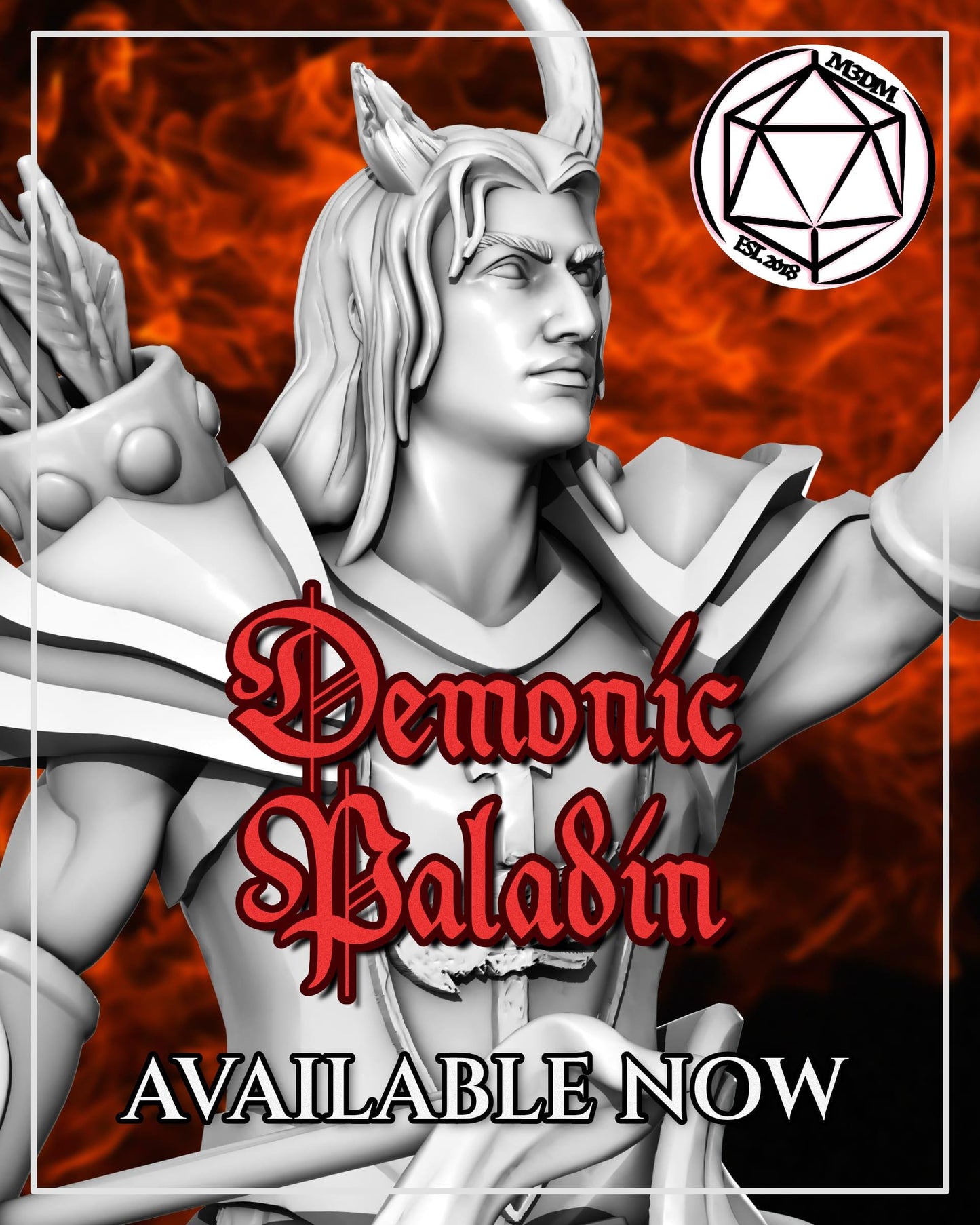 Demonic Paladin miniature by M3DM