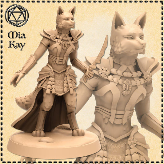 Foxfolk Female Fighter miniature by M3DM