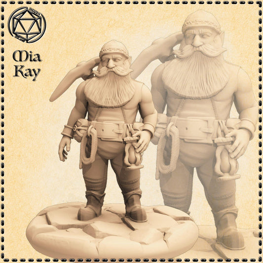 Dwarf Miner miniature by M3DM