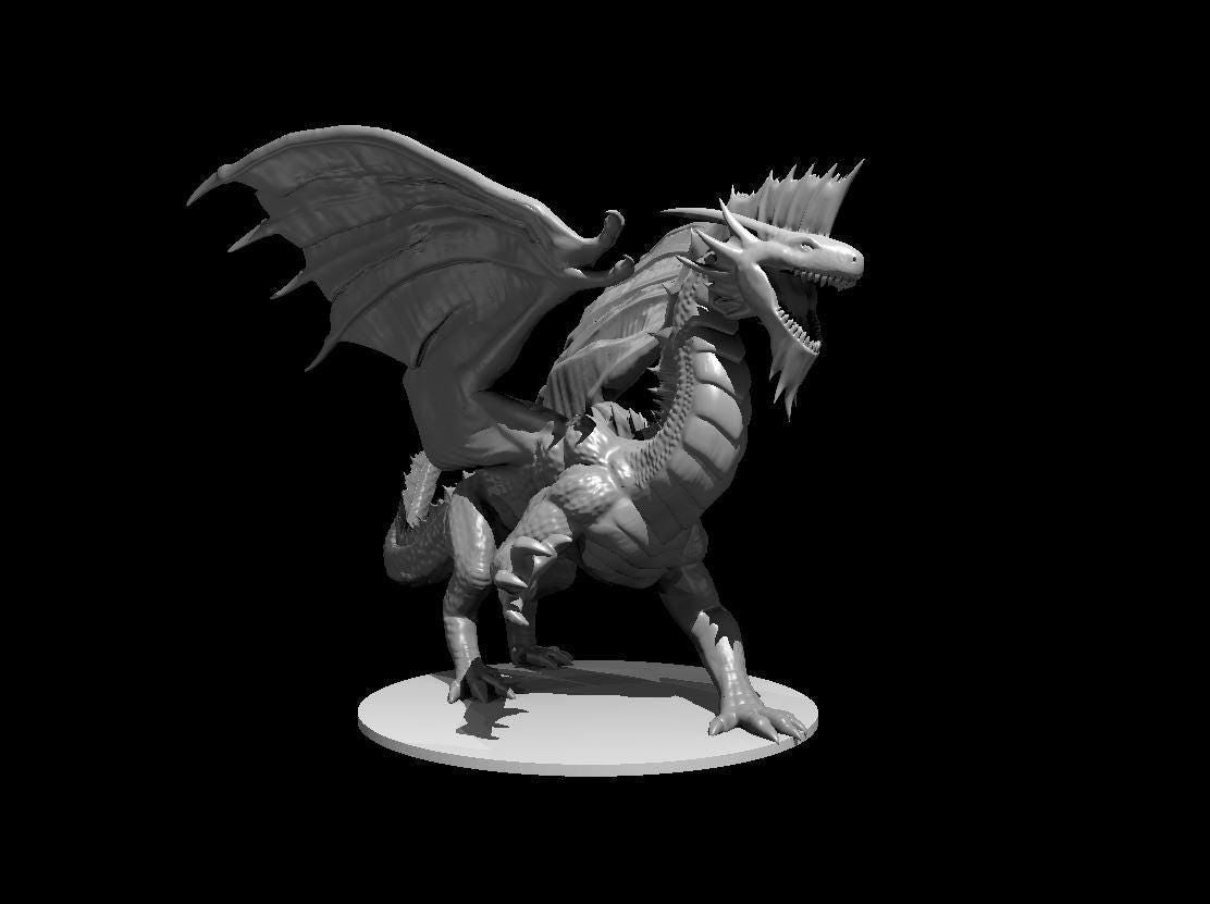Silver Dragon Wyrmling Young Adult Ancient miniature by MZ4250