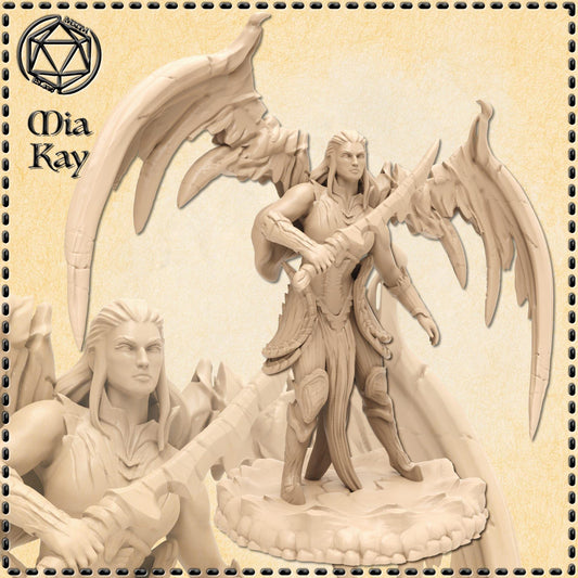 Fallen Angelic Paladin miniature by M3DM