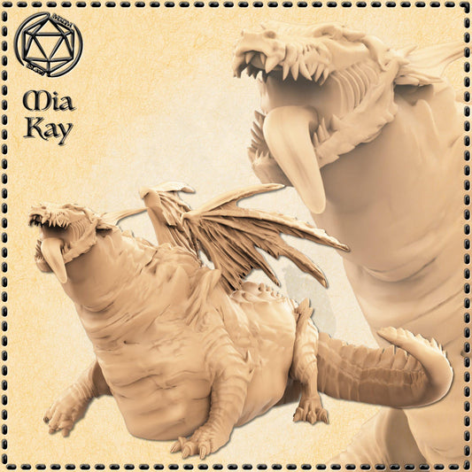 Fat Dragon miniature by M3DM