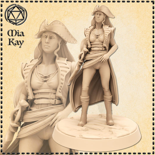 Female Pirate Captain miniature by M3DM