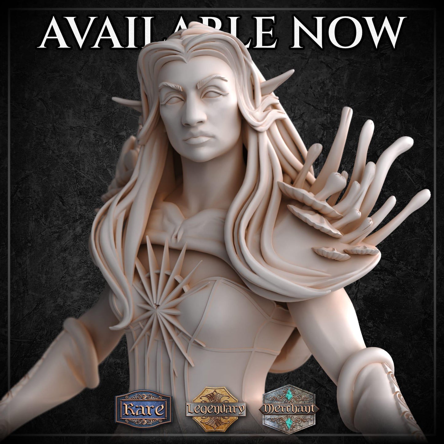 Female Firbolg Vampire miniature by M3DM
