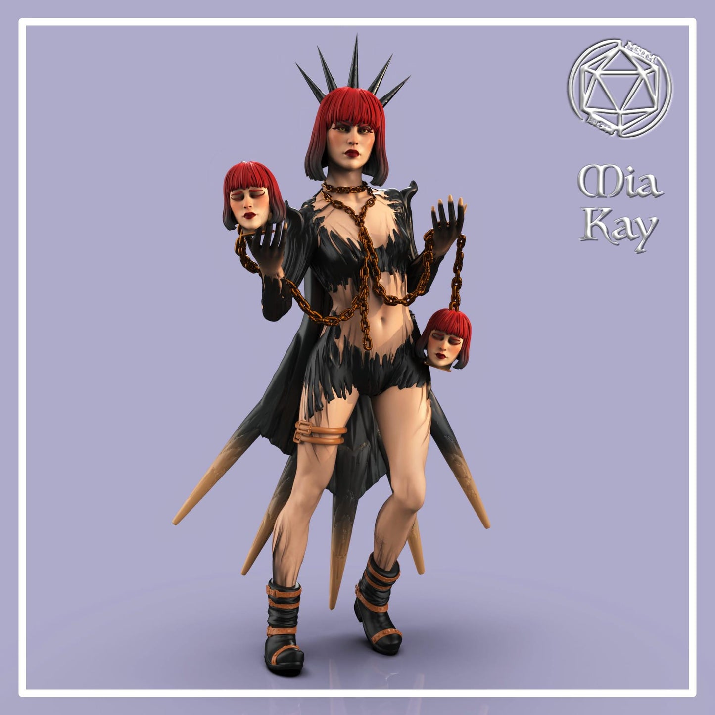 Female Necromancer miniature by M3DM