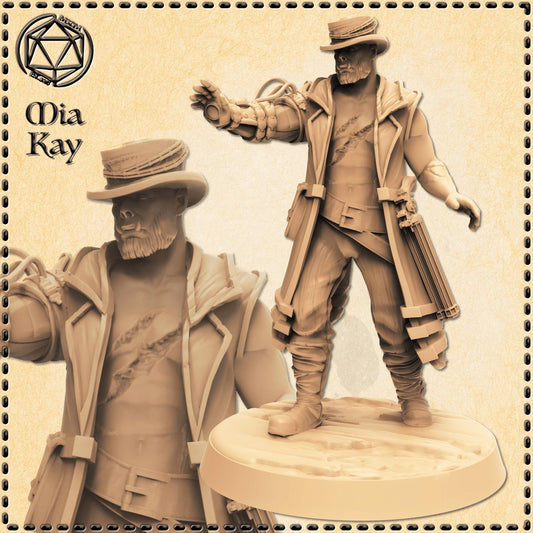 Half Orc Bounty Hunter miniature by M3DM