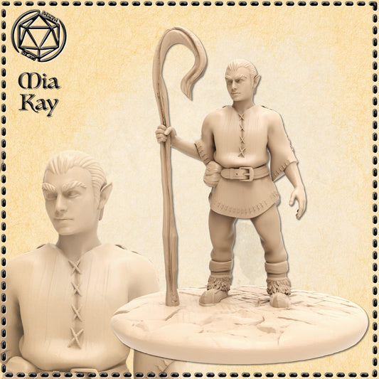 Halfling Shepherd miniature by M3DM