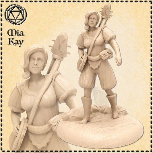 Human Bard miniature by M3DM