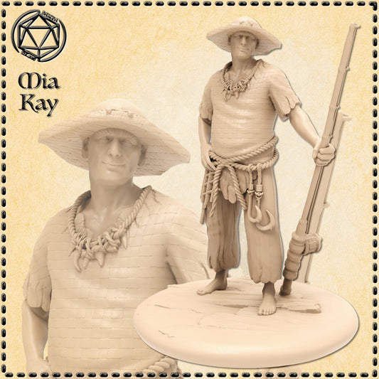 Human Fisherman miniature by M3DM