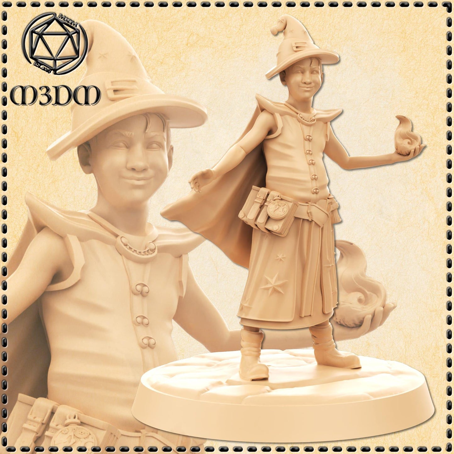 Human Wizard Child miniature by M3DM