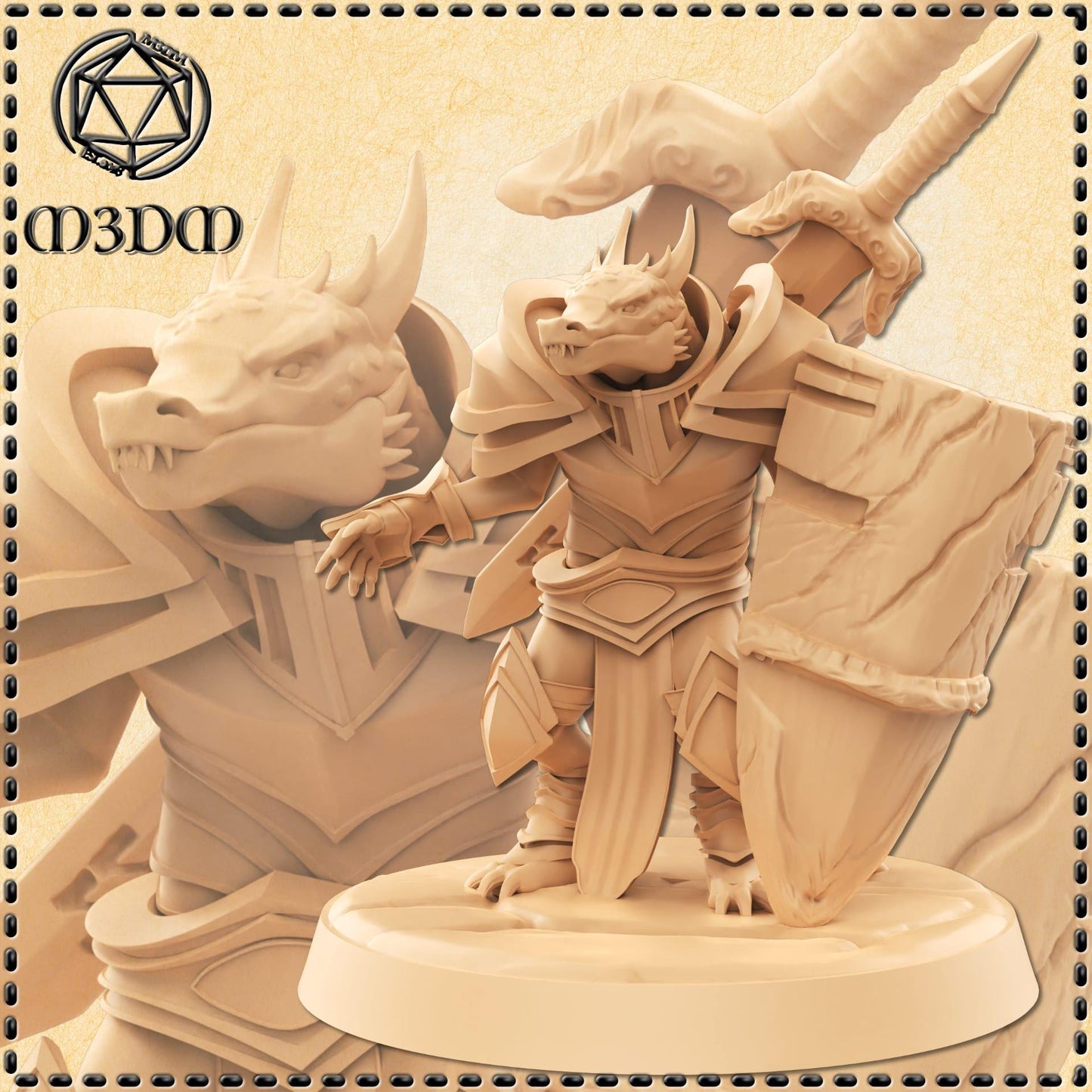 Kobold Paladin miniature by M3DM
