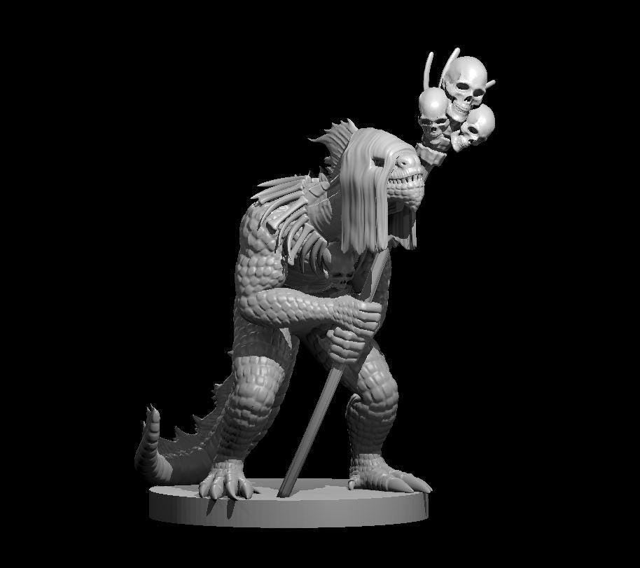 Lizardfolk Shaman miniature by MZ4250