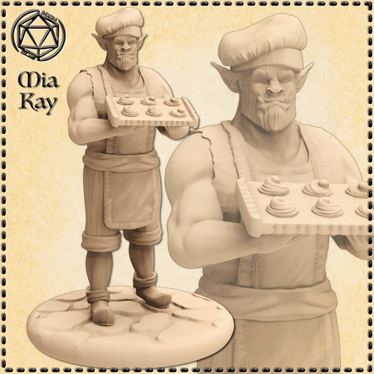 Orc Baker miniature by M3DM