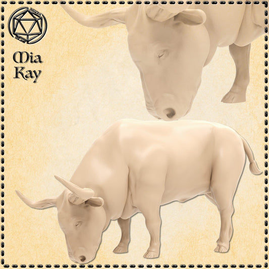 Ox - Grazing miniature by M3DM