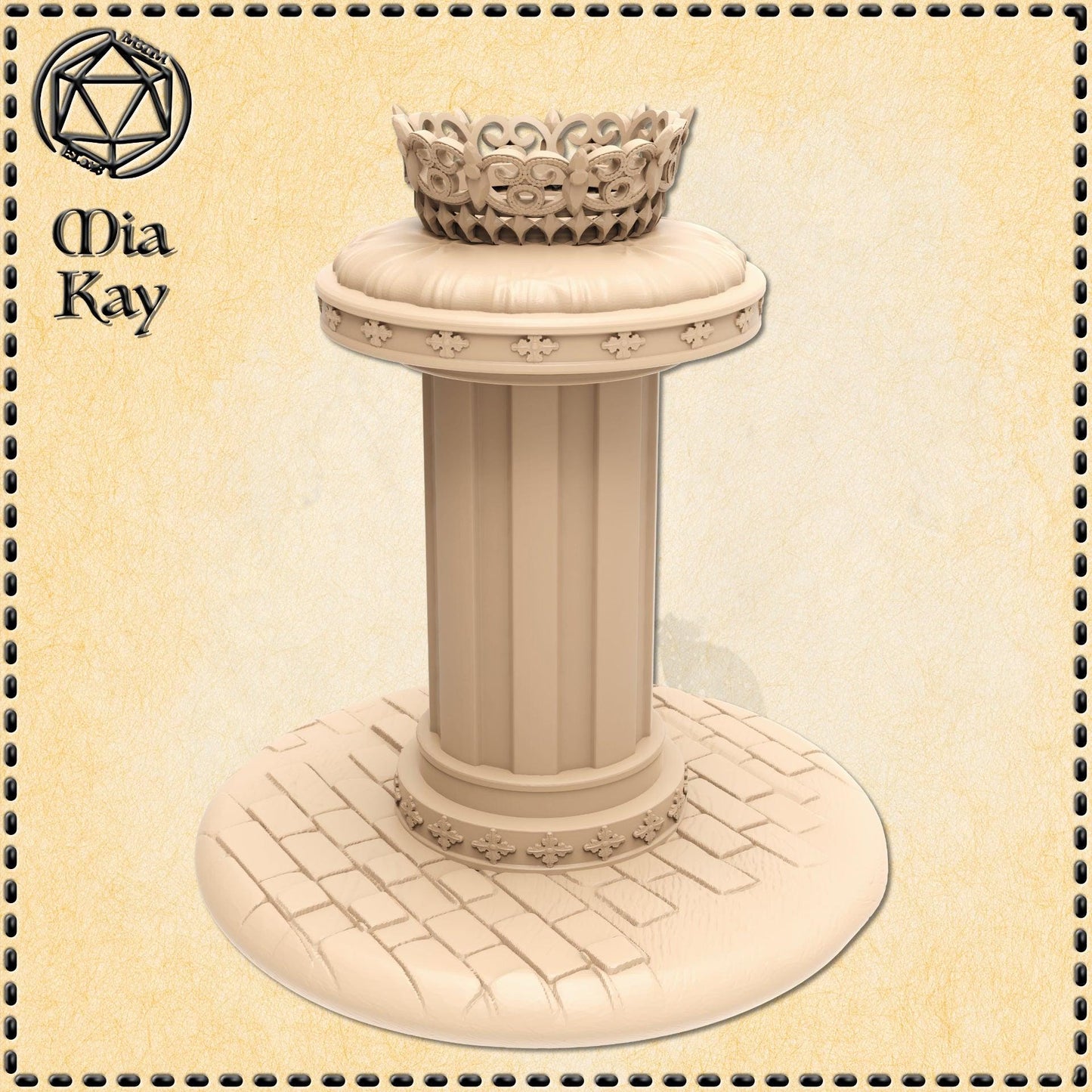 Queen Crown on Pedestal miniature by M3DM