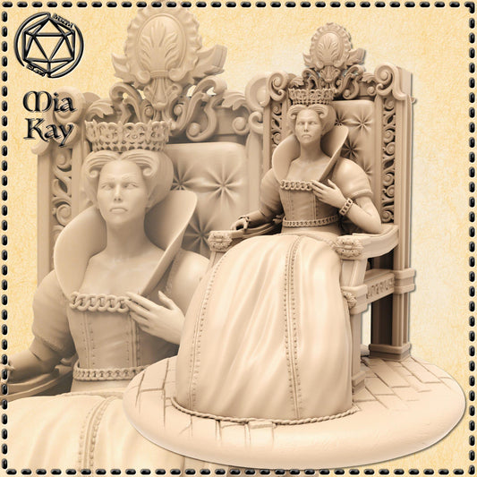 Queen with Throne miniature by M3DM