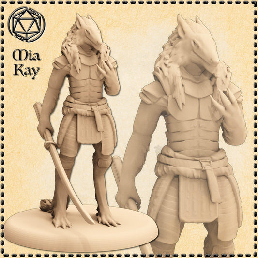 Wolf Samurai miniature by M3DM