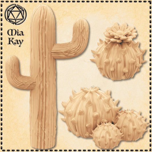 Cactus Set of 3 miniature by M3DM