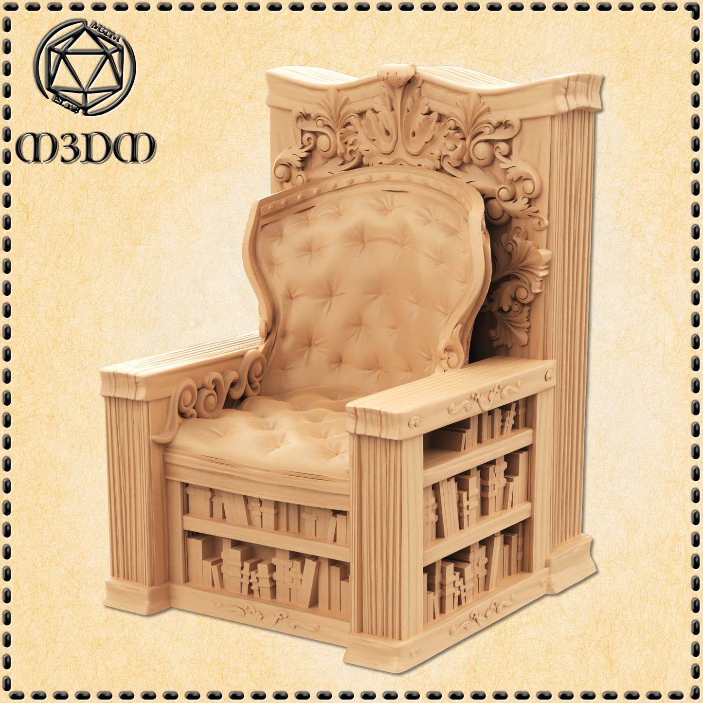 Library Throne miniature by M3DM