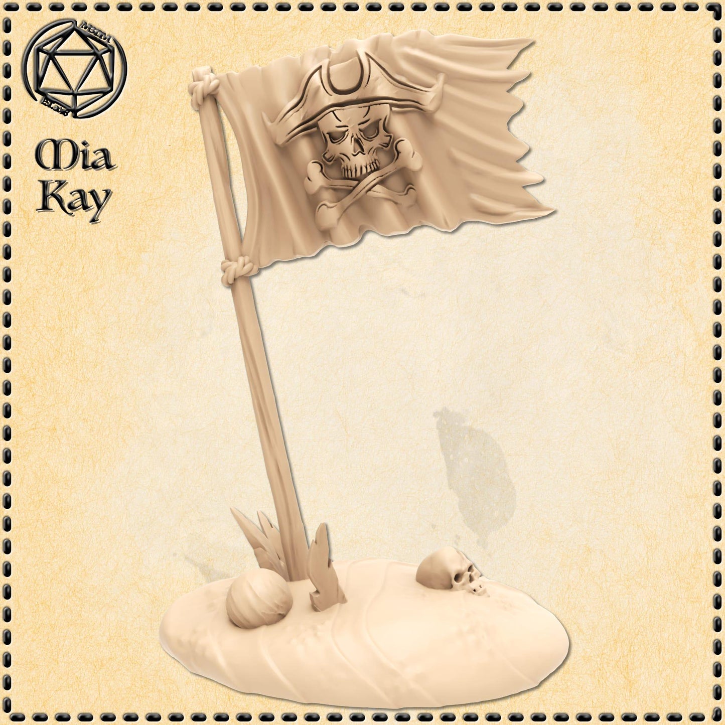 Jolly Roger Flag miniature by M3DM