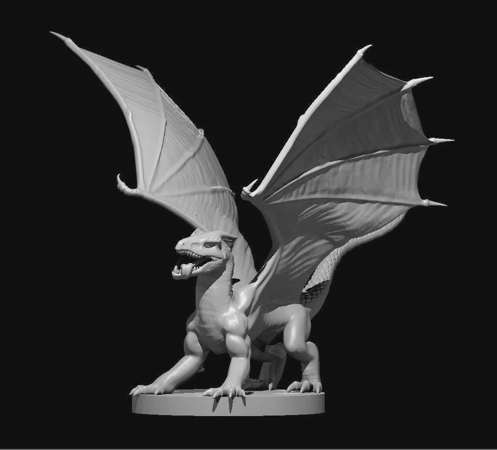 White Dragon Ancient Adult Young Wyrmling miniature by MZ4250