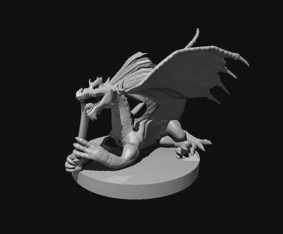 Green Dragon Ancient Adult Young Wyrmling miniature by MZ4250