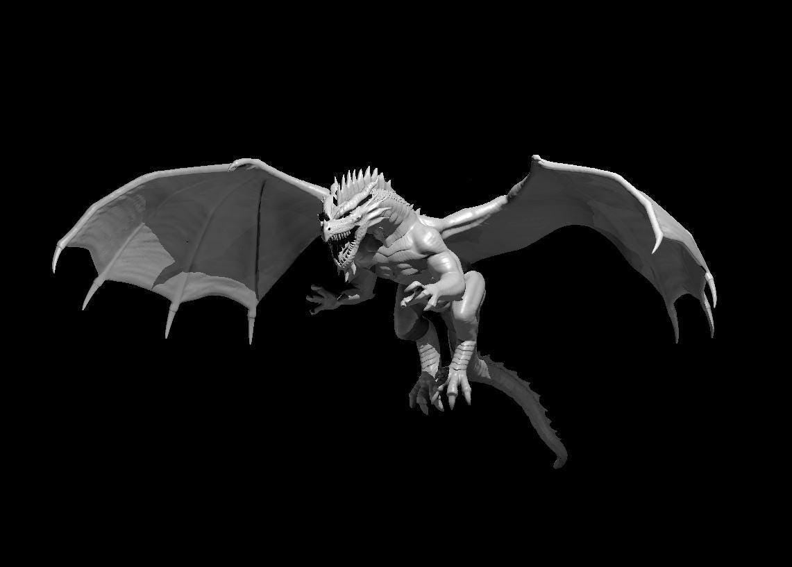 Red Dragon Ancient Adult Young Wyrmling miniature by MZ4250
