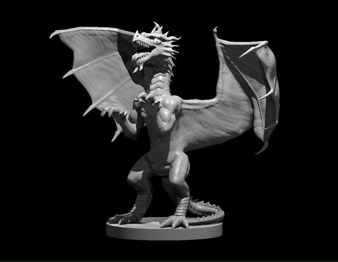 Red Dragon Ancient Adult Young Wyrmling miniature by MZ4250