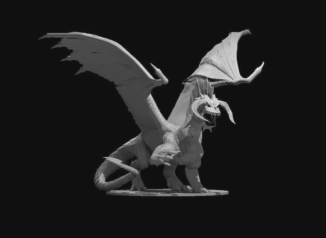 Black Dragon Ancient Adult Young Wyrmling miniature by MZ4250