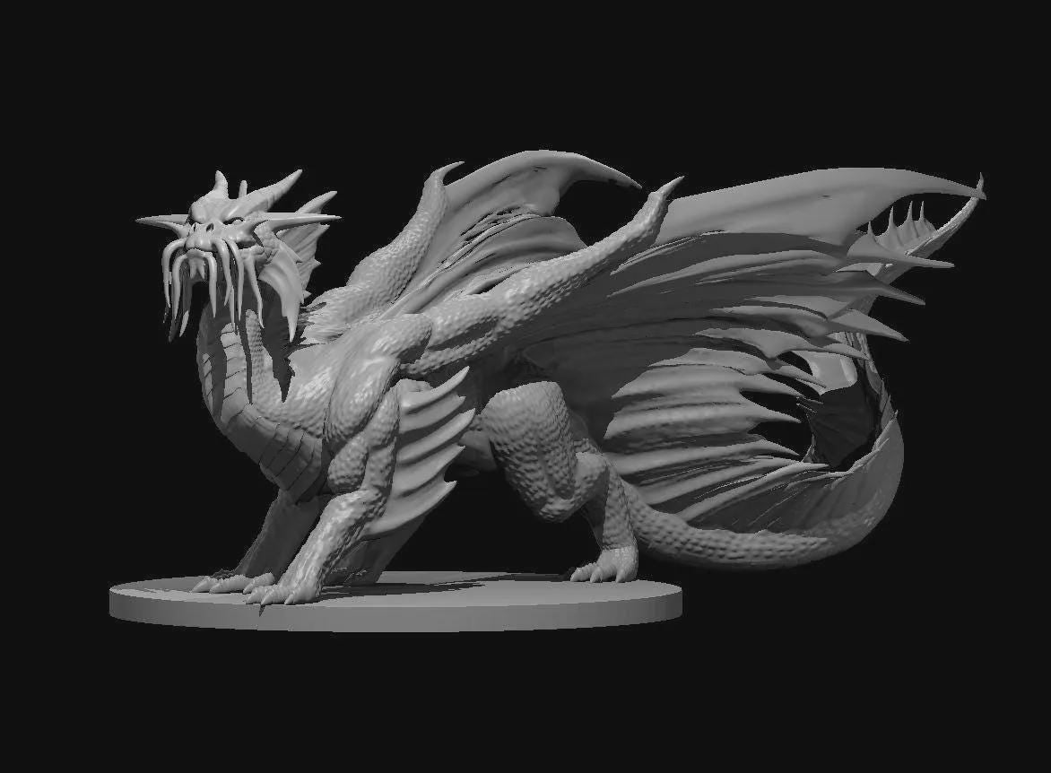 Gold Dragon Ancient Adult Young Wyrmling miniature by MZ4250
