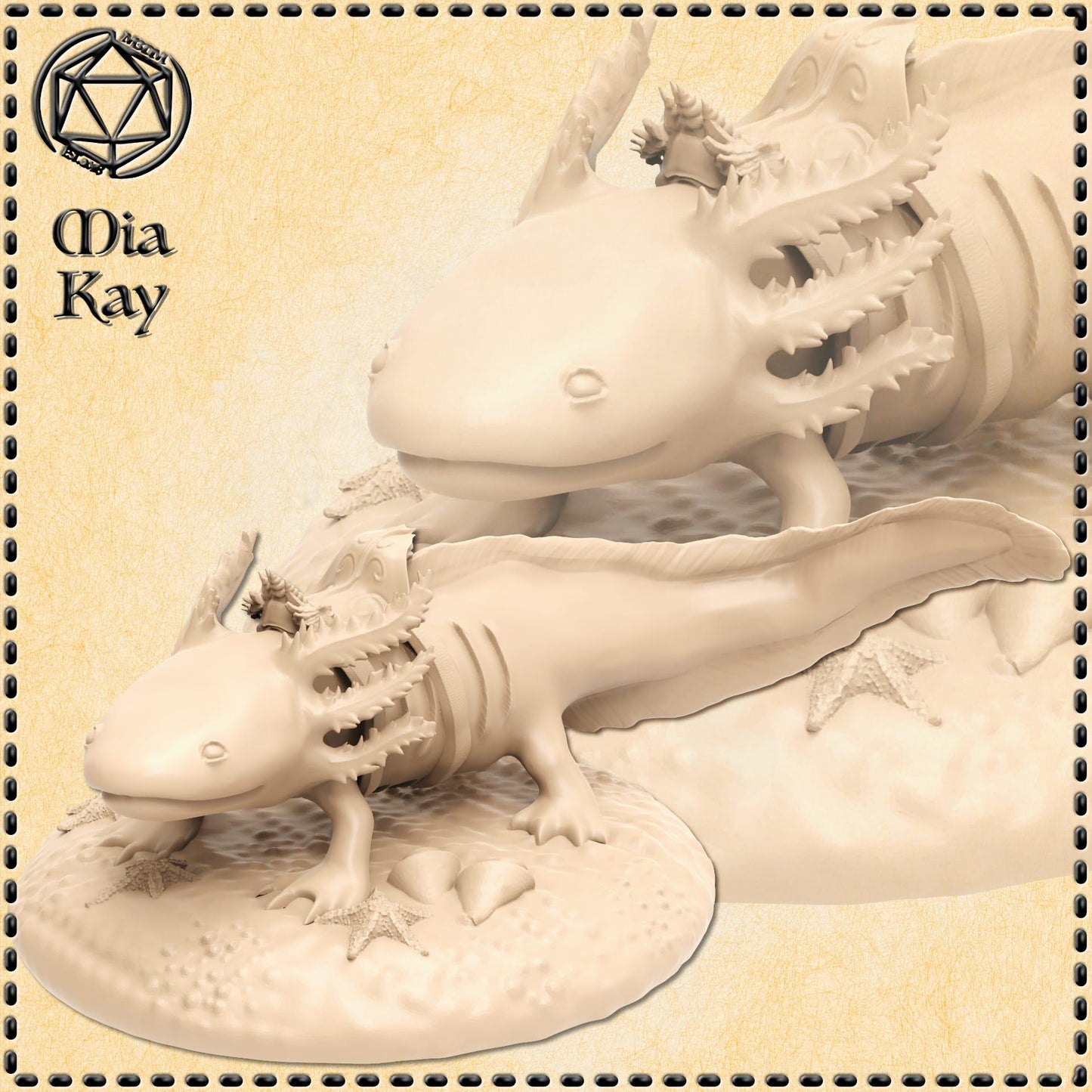 Axolotl Mount miniature by M3DM