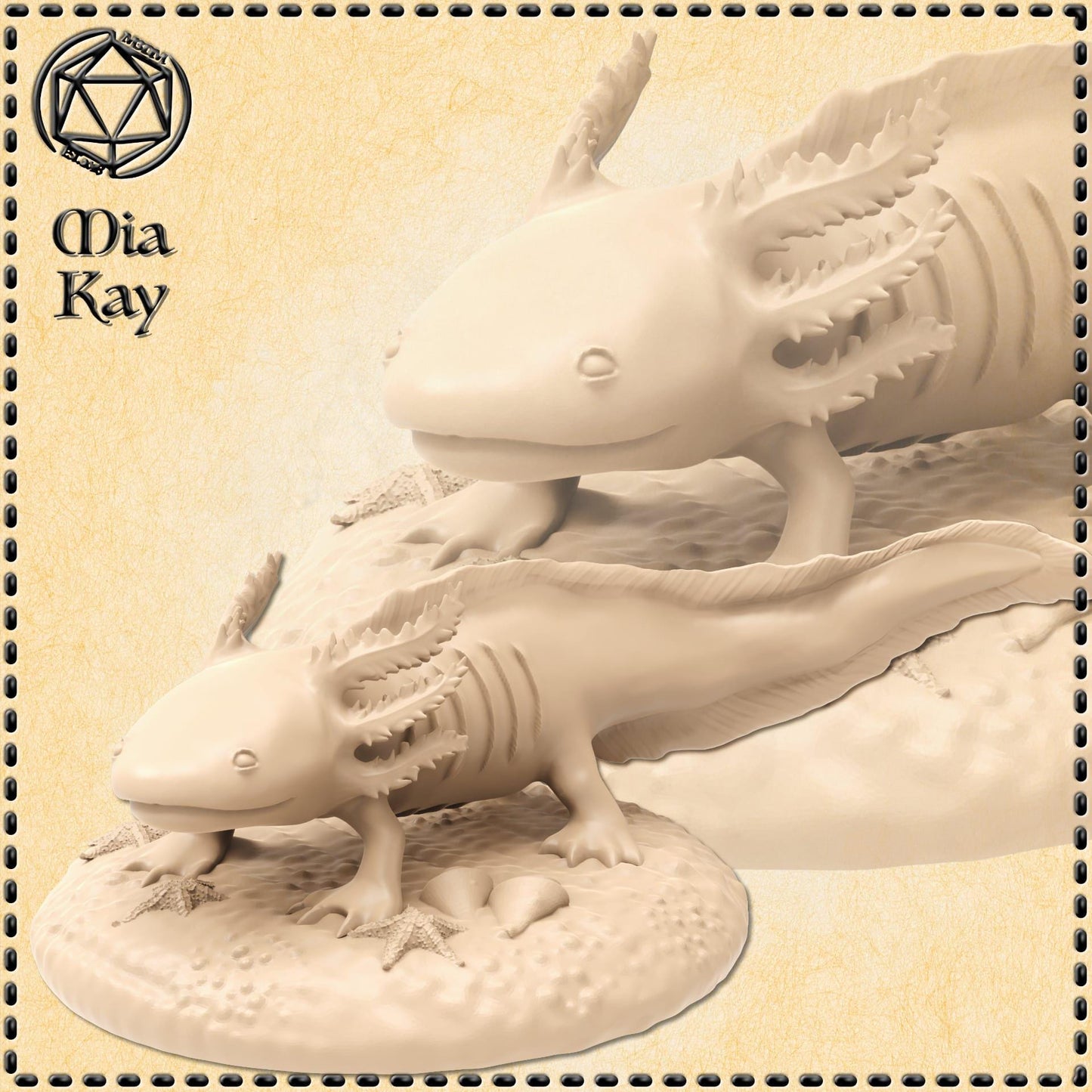 Axolotl Mount miniature by M3DM