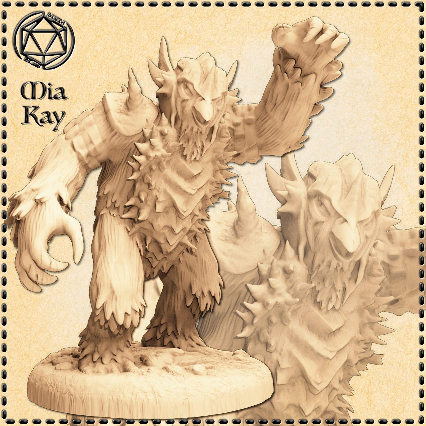 Armoured Owl Bear miniature by M3DM
