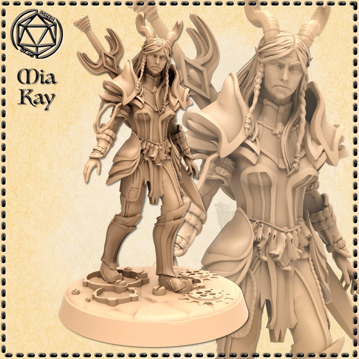 Automaton Demonic Female Paladin miniature by M3DM