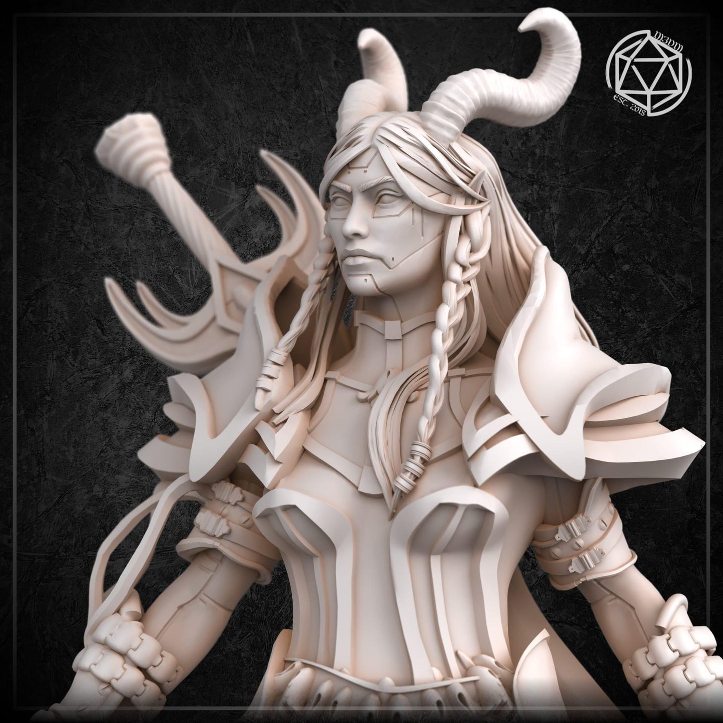 Automaton Demonic Female Paladin miniature by M3DM