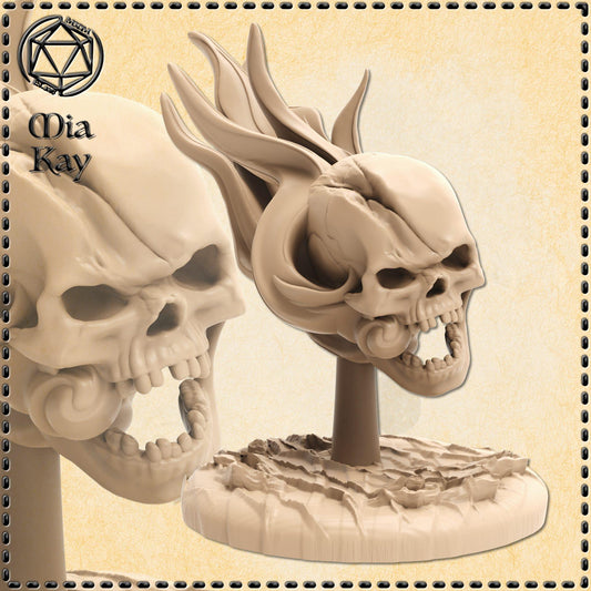 Flaming Skull miniature by M3DM
