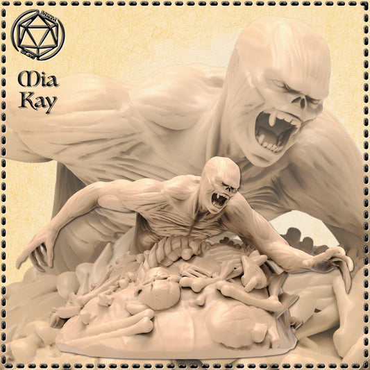 Flayed Ghoul Rising from Bone Pile miniature by M3DM